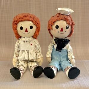 Vintage 1979 Raggedy Anne & Andy Paper Mache Dolls